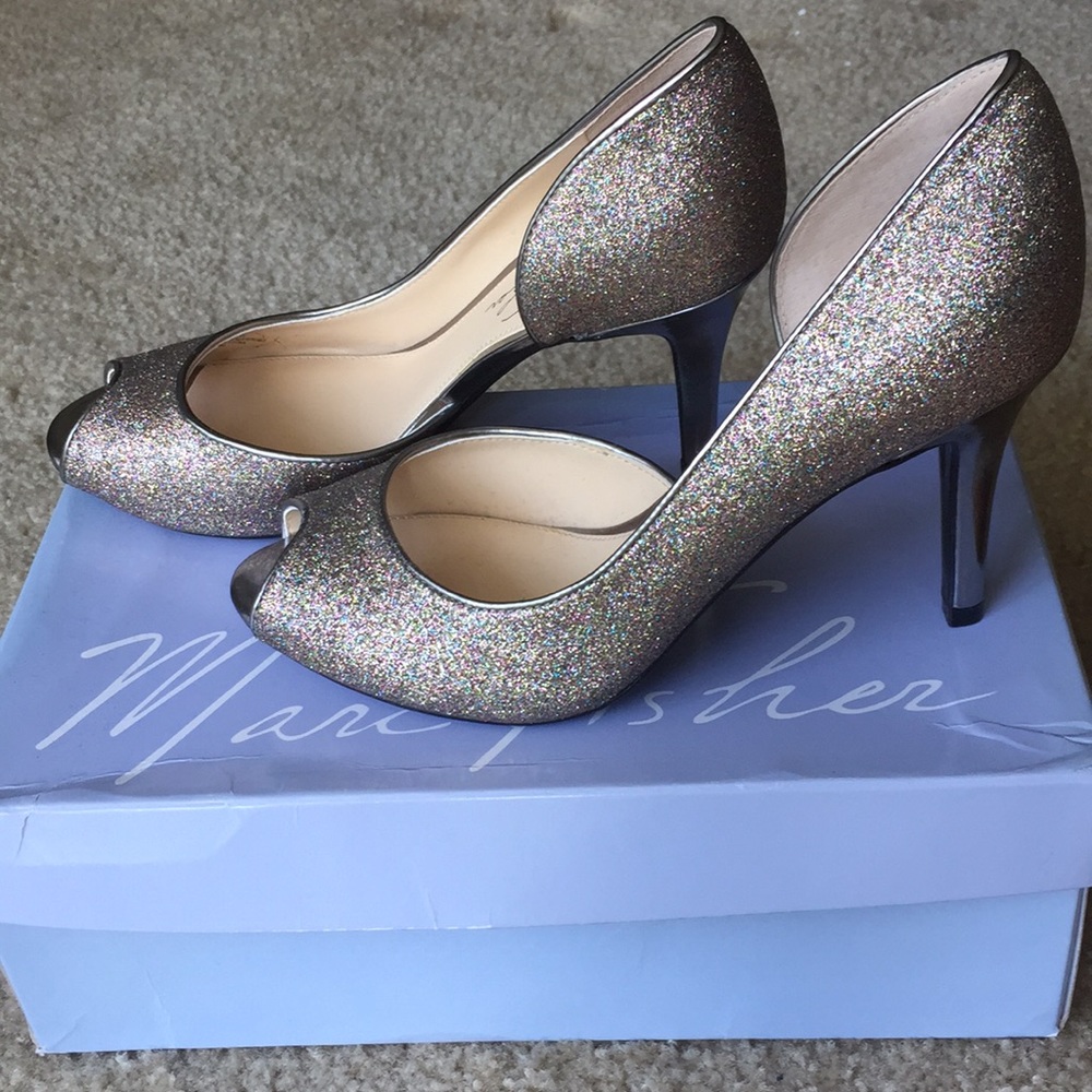 Marc Fisher Joey Peep Toe Heel - Glitter